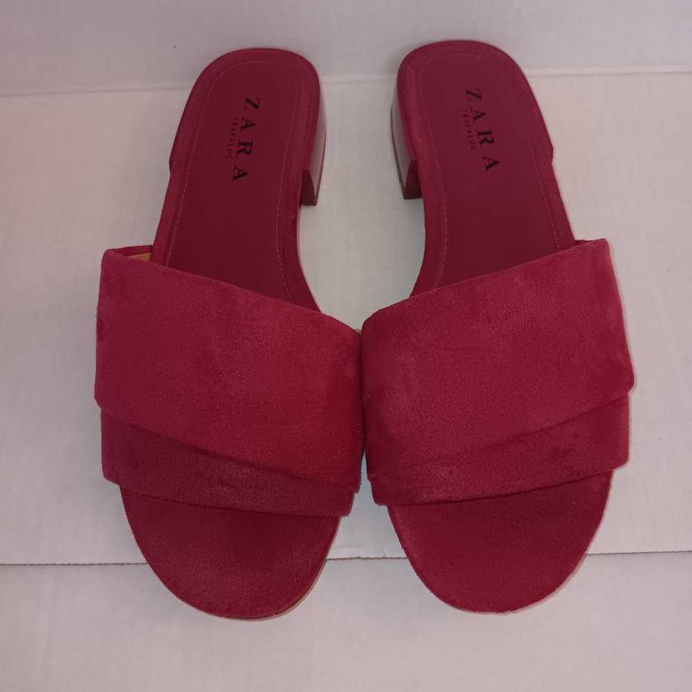 ZARA TRAFALUC OPEN TOE SANDALS SLIDES